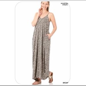 Cheetah print maxi dress very comfortable runs big